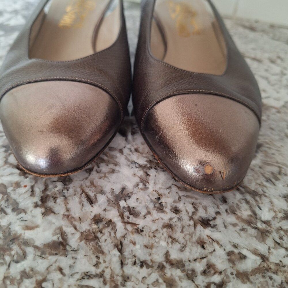 Salvatore Ferragamo Slingback Sandals Leather size 8.5 B - Picture 2 of 11